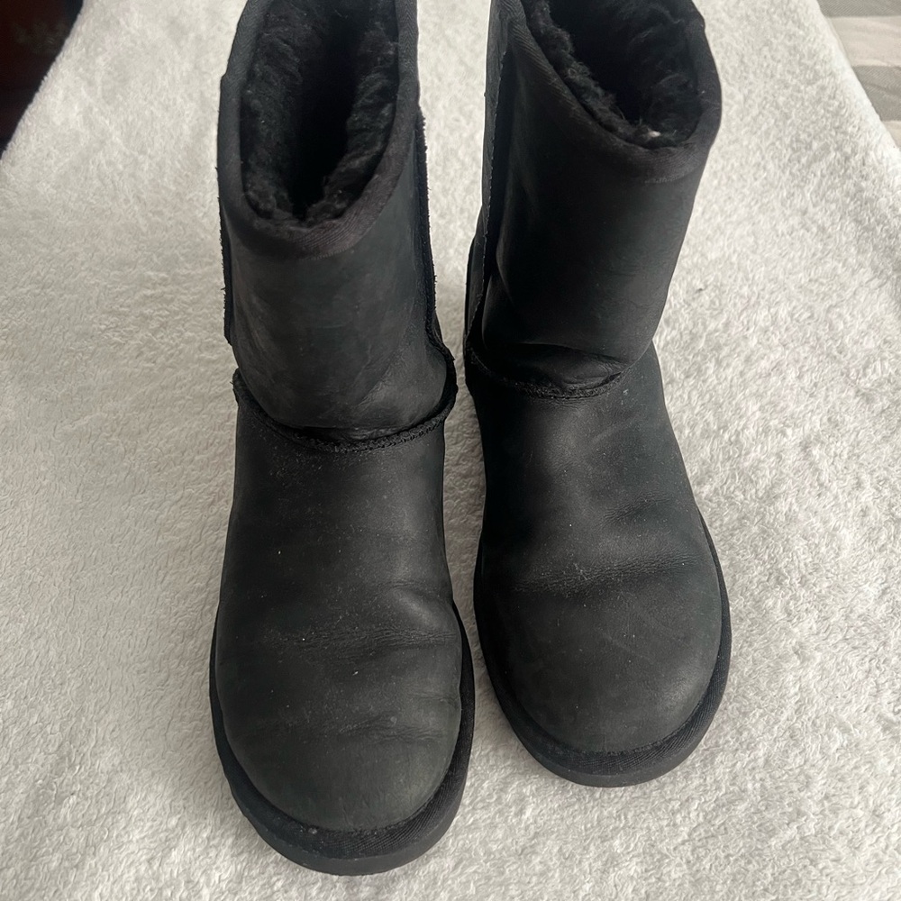 UGG Black Leather Boots - Picture 3 of 5